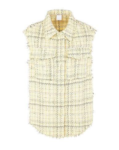 8 by YOOX Blazer COTTON TWEED SLEEVELESS  JACKET
 Pastel yellow 70% Cotton, 25% Polyester, 5% Other Fibres