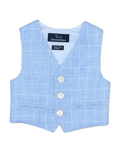 HARMONT & BLAINE Waistcoat Sky blue 55% Linen, 45% Cotton