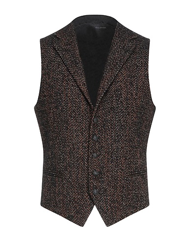 TAGLIATORE Suit vest Brown 49% Wool, 29% Acrylic, 17% Polyester, 5% Polyamide