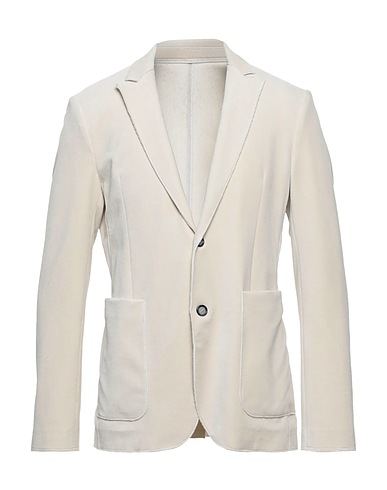 PAOLO PECORA Blazer Light grey 76% Cotton, 21% Polyamide, 3% Elastane