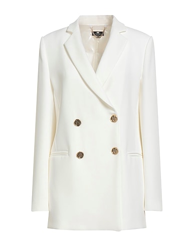 ELISABETTA FRANCHI Blazer White 95% Polyester, 5% Elastane
