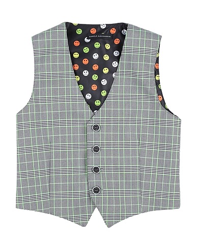DANIELE ALESSANDRINI Waistcoat Lime green 98% Polyester, 2% Polyamide