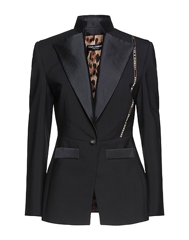 DOLCE&GABBANA Blazer Black 59% Wool, 33% Silk, 7% Polyester, 1% Elastane