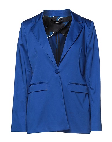 EMMA & GAIA Blazer Bright blue 97% Cotton, 3% Elastane