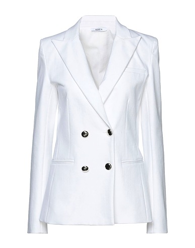 AMEN Blazer White 97% Cotton, 3% Elastane