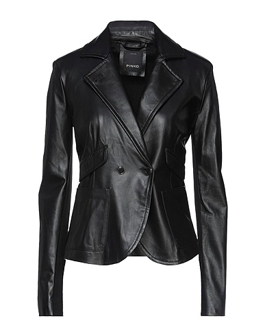 PINKO Blazer Black 100% Lambskin, Viscose, Polyamide, Elastane