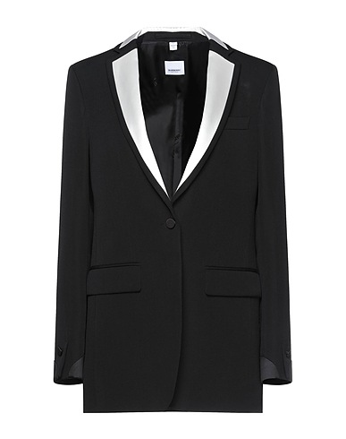 BURBERRY Blazer Black 100% Wool, Viscose, Mulberry silk