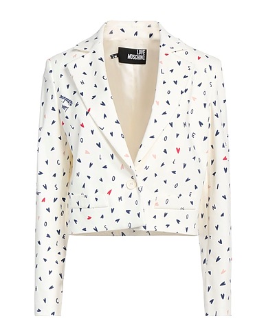 LOVE MOSCHINO Blazer Ivory 51% Cotton, 46% Viscose, 3% Elastane