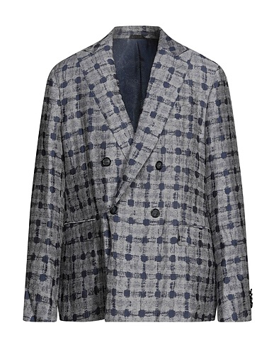 GIORGIO ARMANI Blazer Slate blue 47% Linen, 43% Viscose, 10% Polyamide