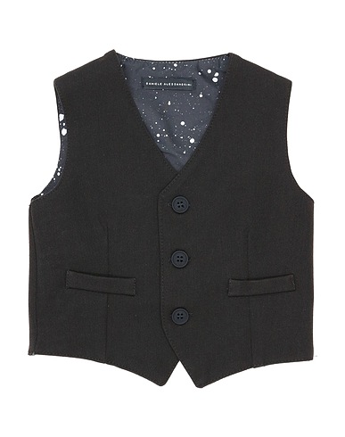 DANIELE ALESSANDRINI Waistcoat Black 70% Cotton, 25% Polyester, 5% Elastane