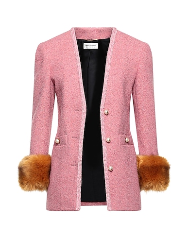 SAINT LAURENT Blazer Pink 39% Wool, 34% Polyamide, 18% Silk, 5% Viscose, 4% Polyester