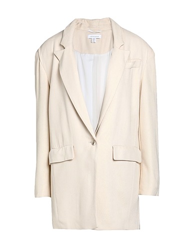 TOPSHOP Σακάκι Topshop relaxed mensy blazer
 Μπεζ 87% Βισκόζη, 12% Λινό, 1% Βαμβάκι