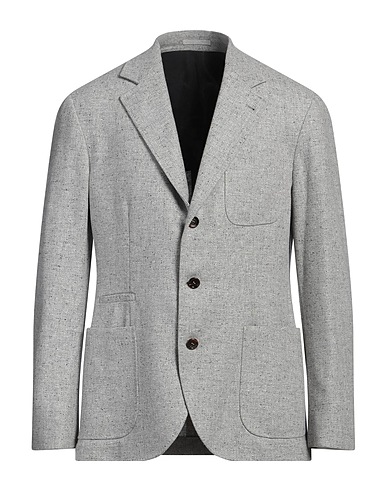 BRUNELLO CUCINELLI Blazer Light grey 95% Wool, 5% Cashmere