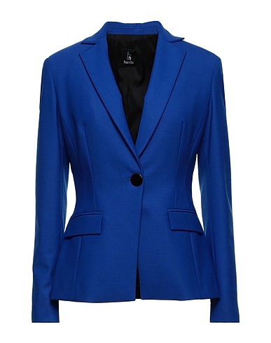 HANITA Blazer Bright blue 53% Polyester, 44% Wool, 3% Elastane