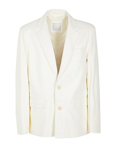 8 by YOOX Blazer LEATHER BLAZER White 100% Lambskin