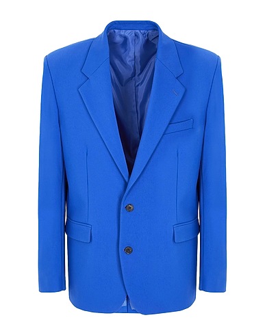 8 by YOOX Blazer SINGLE-BREASTED BOXY BLAZER
 Blue 65% Cotton, 31% Polyamide, 4% Elastane