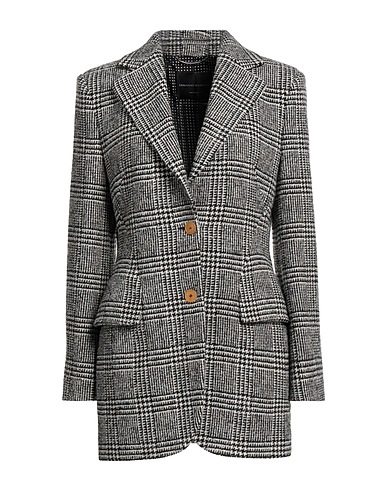 ERMANNO SCERVINO Blazer Black 56% Wool, 25% Polyamide, 9% Acrylic, 8% Silk, 2% Elastane