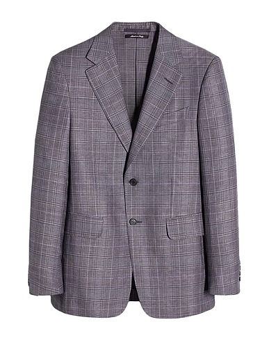 DUNHILL Blazer Slate blue 54% Wool, 38% Linen, 8% Mulberry silk