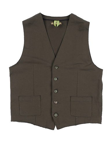 GREY DANIELE ALESSANDRINI Panciotto Verde militare 94% Cotone, 6% Elastan
