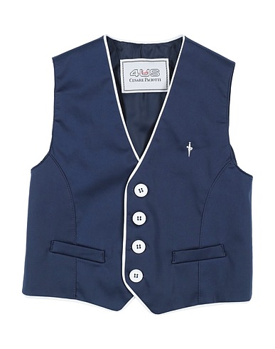 PACIOTTI 4US Waistcoat Midnight blue 97% Cotton, 3% Elastane