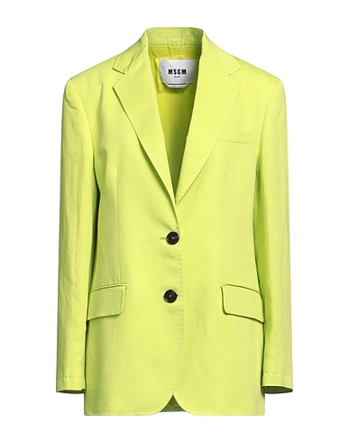 MSGM Giacca Verde lime 55% Lino, 45% Lyocell