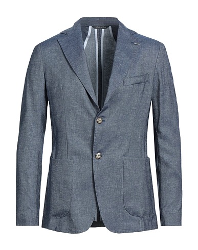 TAKESHY KUROSAWA Blazer Slate blue 66% Viscose, 19% Cotton, 15% Linen