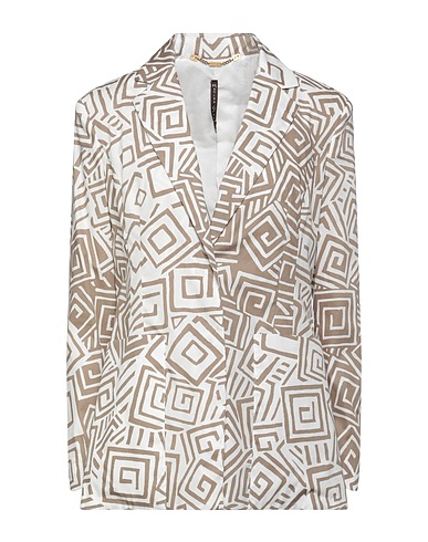 MANILA GRACE Blazer Taupe 100% Cotton