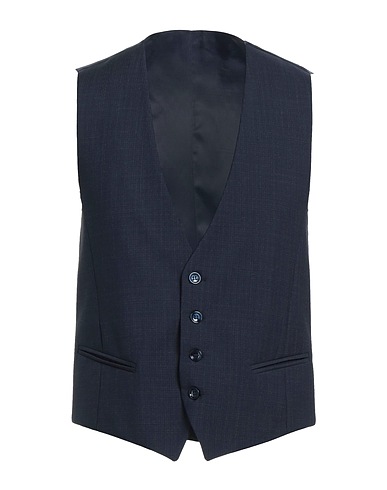 HAVANA & CO. Suit vest Midnight blue 100% Virgin Wool