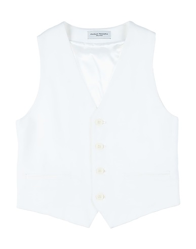 PAOLO PECORA Suit vest Ivory 65% Viscose, 30% Polyamide, 5% Elastane