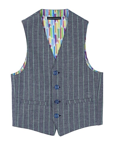DANIELE ALESSANDRINI Suit vest Midnight blue 47% Cotton, 29% Linen, 24% Polyester