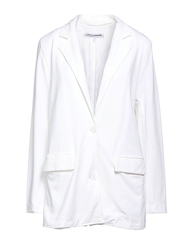 EUROPEAN CULTURE Blazer White 67% Cotton, 30% Viscose, 3% Elastane