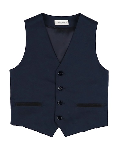 PAOLO PECORA Waistcoat Midnight blue 98% Cotton, 2% Elastane