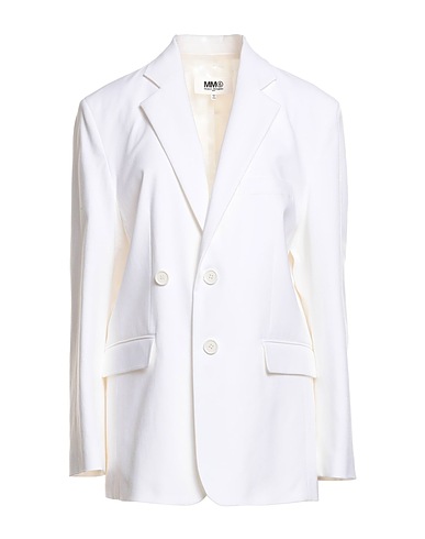 MM6 MAISON MARGIELA Blazer White 40% Linen, 29% Viscose, 28% Cotton, 3% Elastane