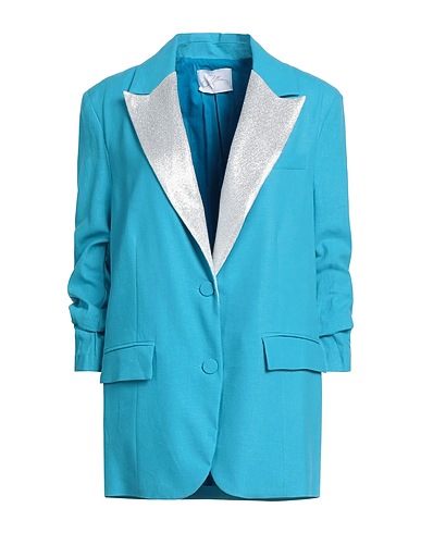 SOALLURE Giacca Azzurro 55% Lino, 45% Viscosa