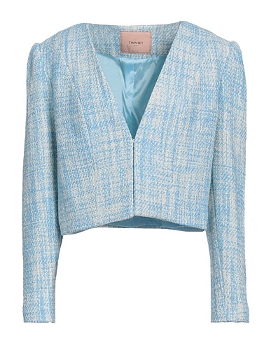 TWINSET Blazer Sky blue 78% Cotton, 18% Acrylic, 4% Polyamide
