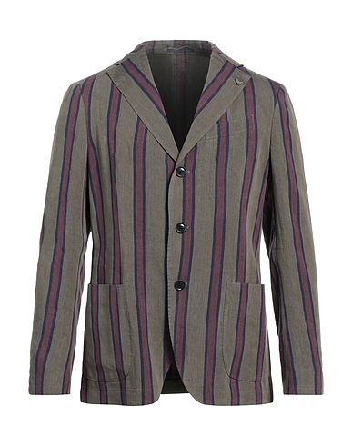 TRUSSARDI Blazer Military green 68% Linen, 32% Viscose