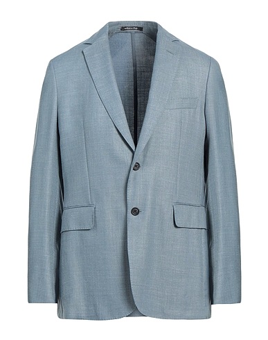 DUNHILL Blazer Sky blue 67% Wool, 20% Silk, 13% Linen