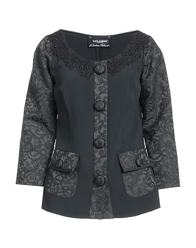 DOLCE&GABBANA Blazer Black 48% Acetate, 30% Viscose, 13% Polyester, 5% Other Fibres, 4% Cotton