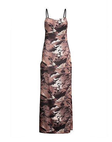 HERON PRESTON Long dress Khaki 100% Polyester