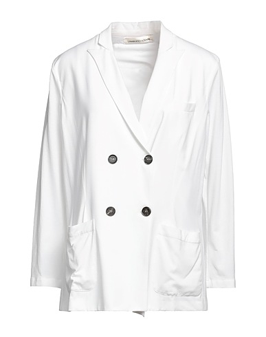 LAMBERTO LOSANI Blazer White 92% Cotton, 8% Elastane, Silk