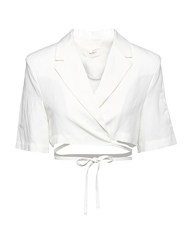 VICOLO Blazer White 65% Viscose, 35% Linen