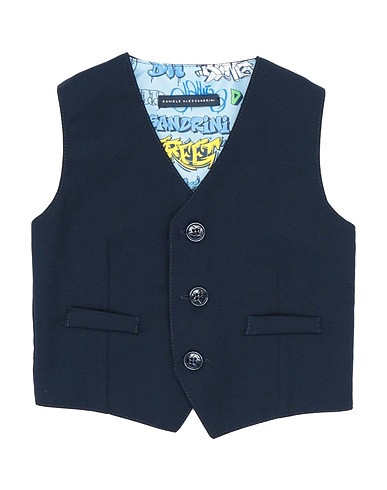 DANIELE ALESSANDRINI Waistcoat BLU NOTTE 69% Polyester, 29% Viscose, 2% Elastane