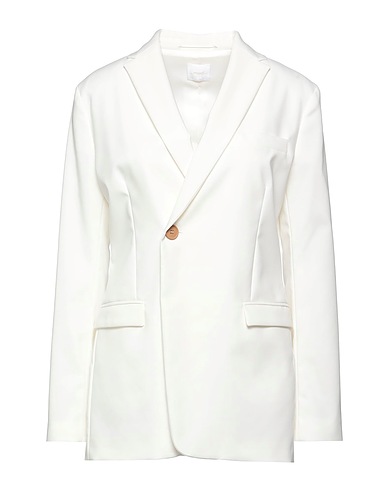 MERCI ITALIA Blazer White 75% Cotton, 22% Nylon, 3% Elastane