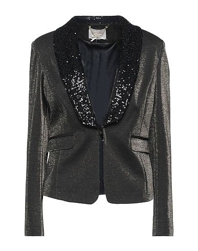 FRACOMINA Blazer Black 86% Polyester, 8% Lurex®, 6% Elastane