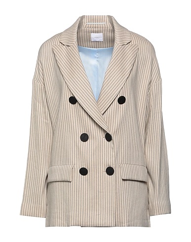 MERCI ITALIA Giacca Beige 59% Lino, 34% Rayon, 6% Cotone, 1% Elastan