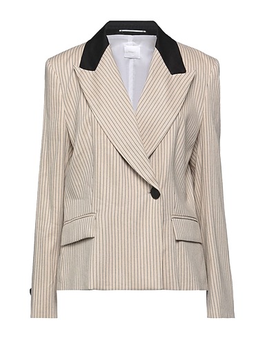 MERCI ITALIA Blazer Ivory 59% Linen, 34% Rayon, 6% Cotton, 1% Elastane