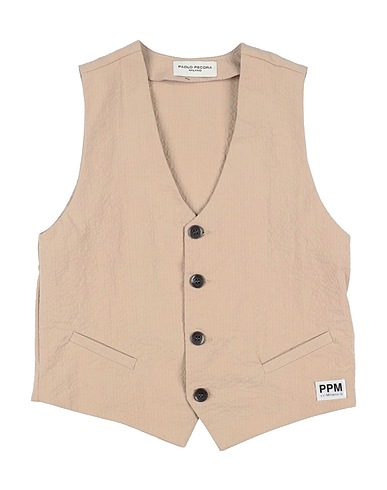 PAOLO PECORA Panciotto Beige 97% Cotone, 3% Elastan