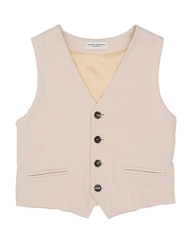 PAOLO PECORA Waistcoat Beige 65% Viscose, 30% Polyamide, 5% Elastane