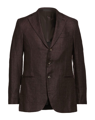CARUSO Blazer Dark brown 58% Linen, 42% Wool