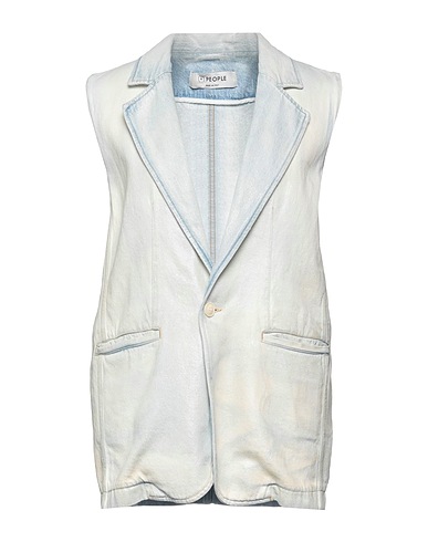 (+) PEOPLE Blazer Blue 67% Cotton, 33% Linen